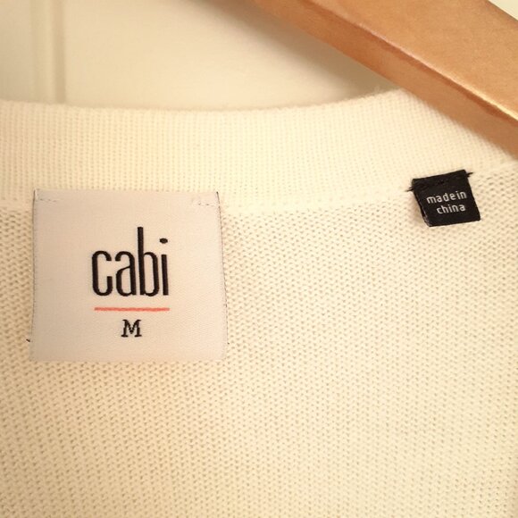 Cabi Victory Longline Open Front Striped Duster Cardigan Navy Blue Ivory Size M - Picture 3 of 12